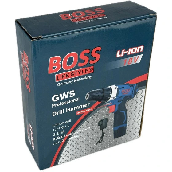 دریل شارژی پیچ گوشتی تک باتری 18 ولت باس BS-18V-Li-ion