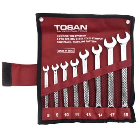 ست آچار یکسر تخت و یکسر رینگی توسن مدل TI101-S8 مجموعه ۸ عددی