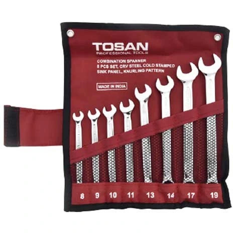ست آچار یکسر تخت و یکسر رینگی توسن مدل TI101-S8 مجموعه ۸ عددی